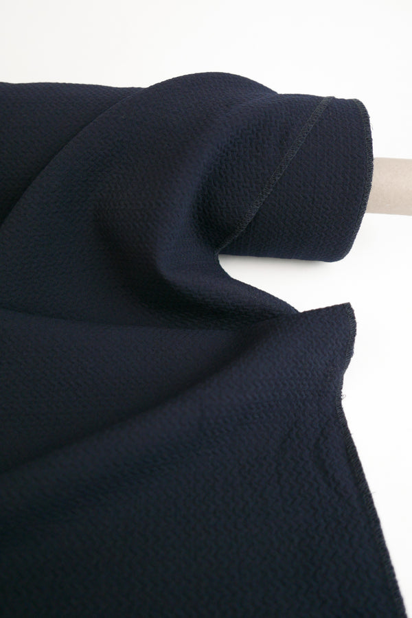 Waffle Wool Crepe | Midnight