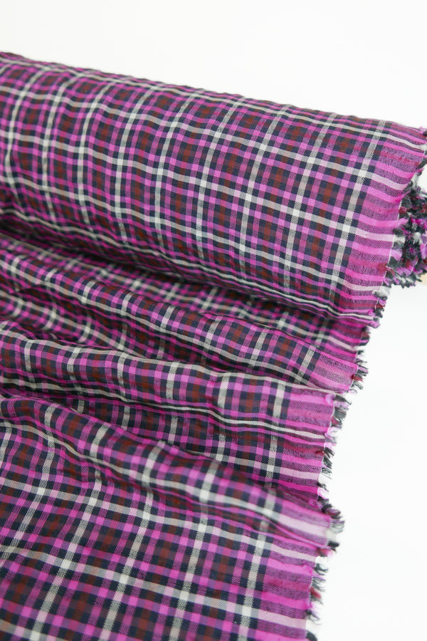 Viker - European Linen Seersucker | Magenta
