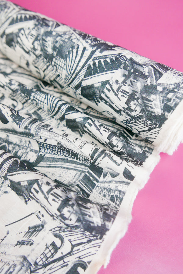 Amsterdam - Printed Viscose | Charcoal