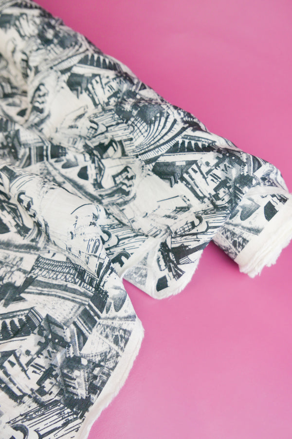 Amsterdam - Printed Viscose | Charcoal