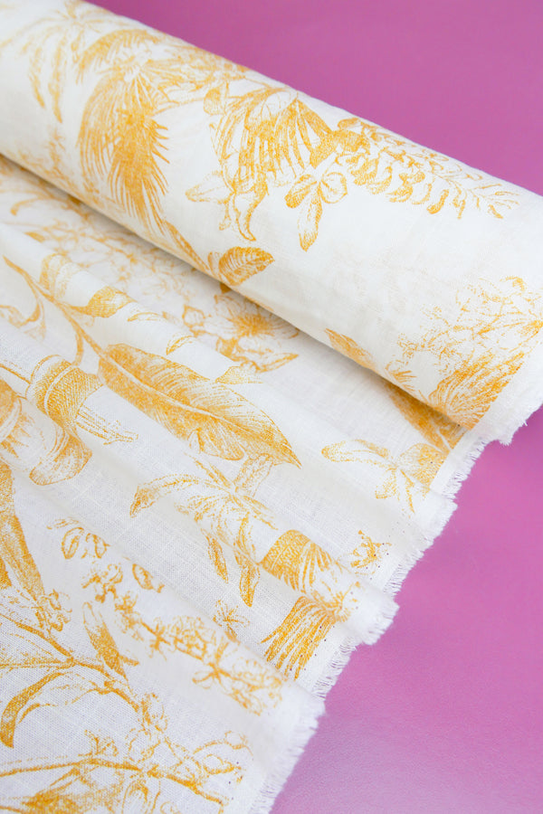 Fauna - Printed Linen | Papaya