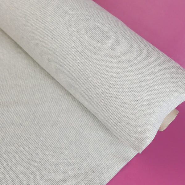Australian Combed Cotton Ribbing | Light Grey Marle