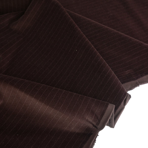 Korean Pinstripe Velvet | Chocolate