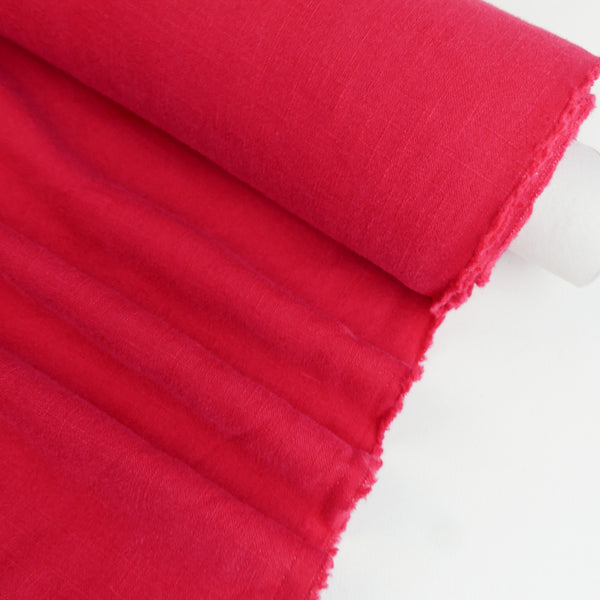 Jill - Italian Crosshatch Linen | Strawberry (LAST CUT - 3.3M)