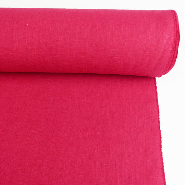 Jill - Italian Crosshatch Linen | Raspberry