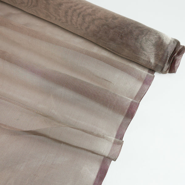 Indian Silver Silk Organza | Silver Mauve