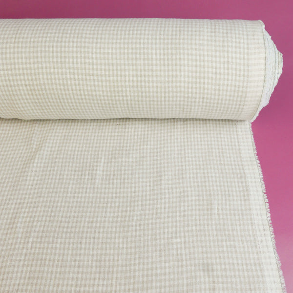 Daria - Italian Yarn-Dyed Linen | Oat Check