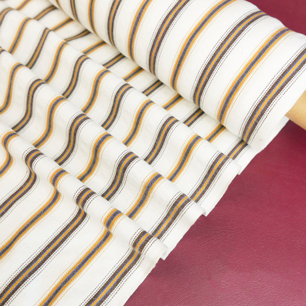 William - Japanese Cotton Jacquard Stripe | Gold