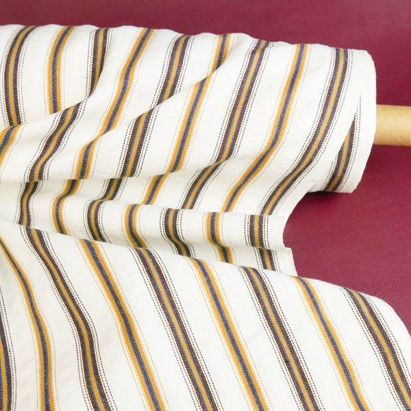 William - Japanese Cotton Jacquard Stripe | Gold