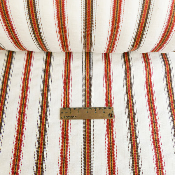 William - Japanese Cotton Jacquard Stripe | Brick Red