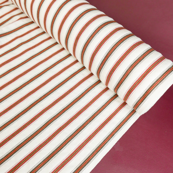 William - Japanese Cotton Jacquard Stripe | Brick Red