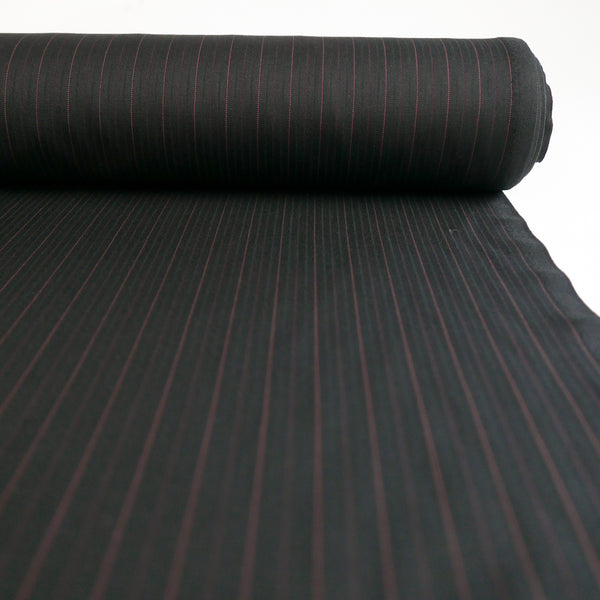 Penelope - Italian Wool Suiting | Ruby Stripe