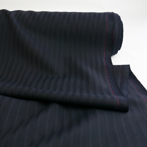 Gessato - Japanese Wool Shirting | Midnight Pinstripe