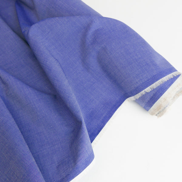 Florence - Silk Cotton Poplin | Denim Blue