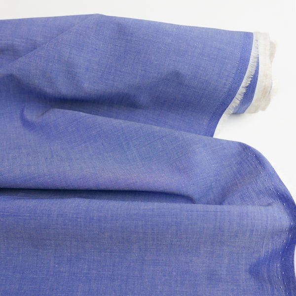 Florence - Silk Cotton Poplin | Denim Blue