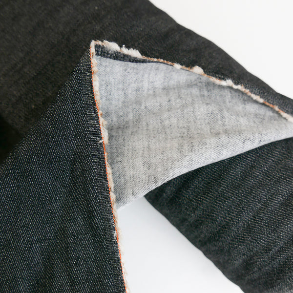 Korean Brushed Back Denim | Washed Black