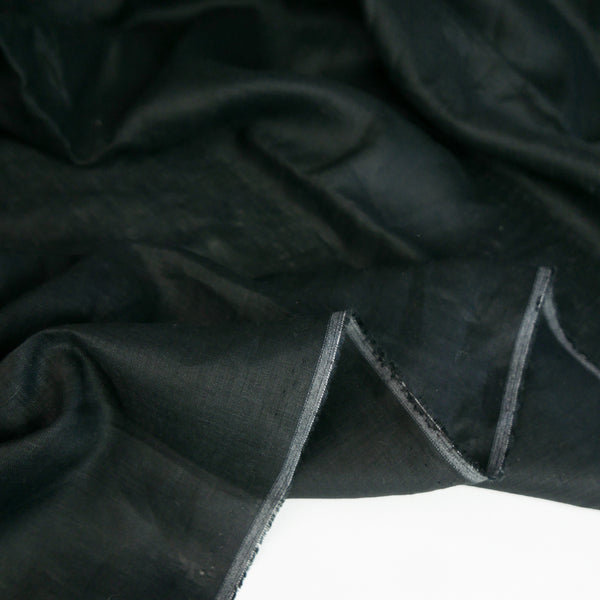Deborah - French Linen Lawn | Obsidian