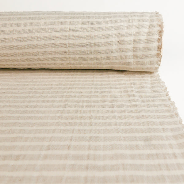 Hanako - Washer Finish Linen | Wide Stripe