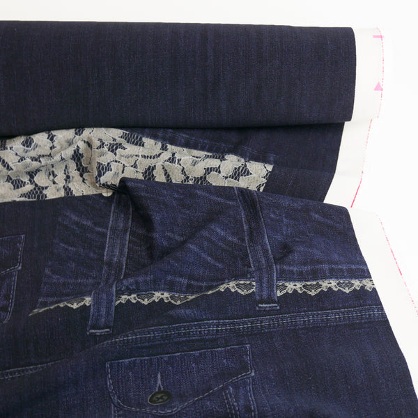 Trompe L’œil - Printed Knit | Indigo Lace