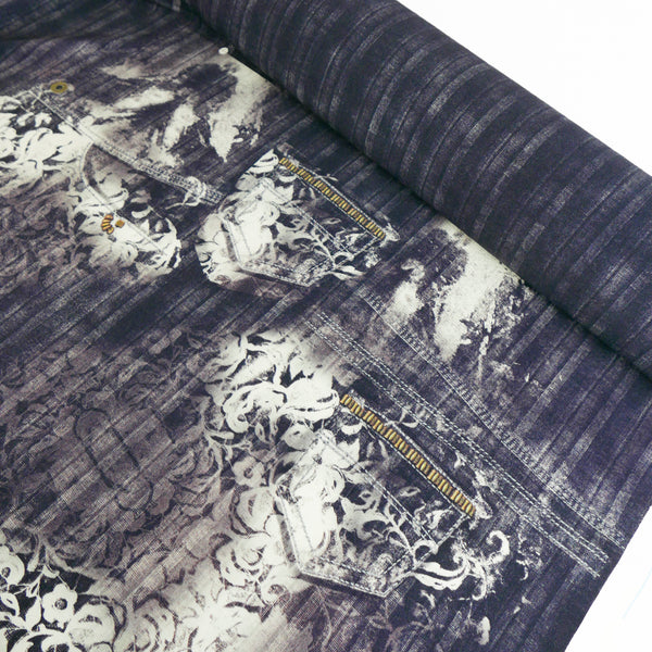 Trompe L’œil - Printed Knit | Indigo Brocade