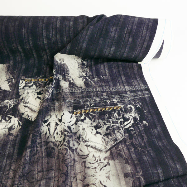 Trompe L’œil - Printed Knit | Indigo Brocade