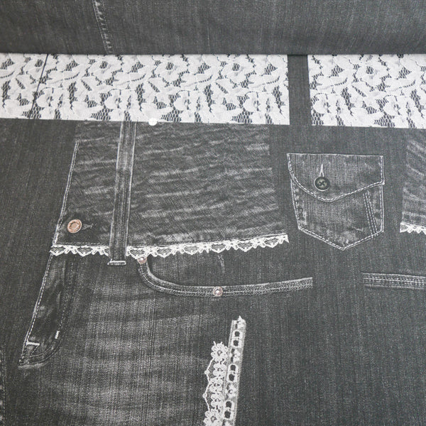 Trompe L’œil - Printed Knit | Charcoal Lace