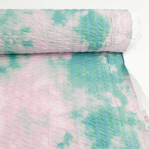 Wijnant - Printed Seersucker Cotton | Pink/Teal