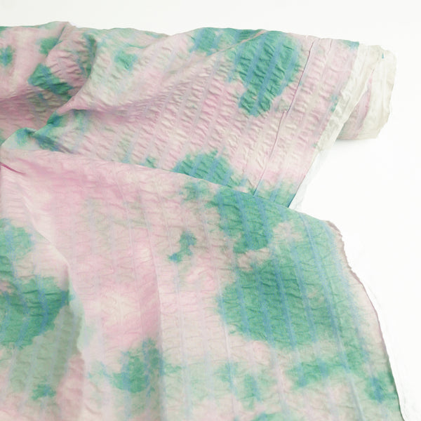 Wijnant - Printed Seersucker Cotton | Pink/Teal