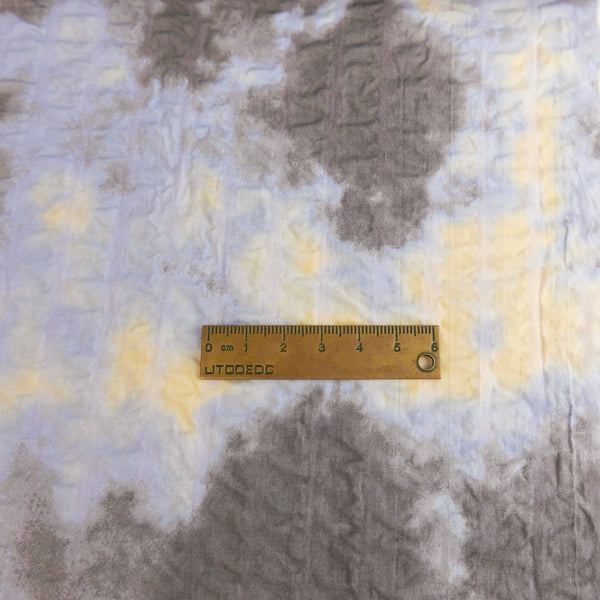 Wijnant - Printed Seersucker Cotton | Hazy Blue/Peach