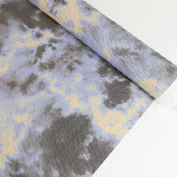 Wijnant - Printed Seersucker Cotton | Hazy Blue/Peach