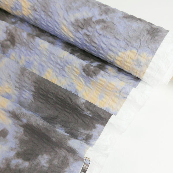 Wijnant - Printed Seersucker Cotton | Hazy Blue/Peach