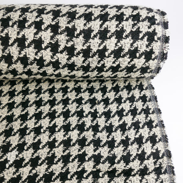 Italian Wool Boucle | B&W Houndstooth