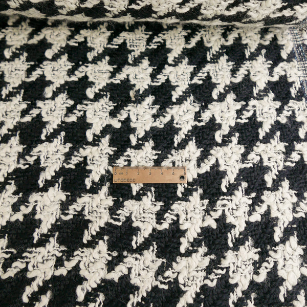 Italian Wool Boucle | B&W Houndstooth