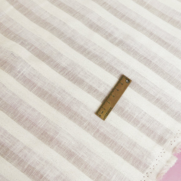 Zarin - European Jacquard Stripe Linen | Ivory