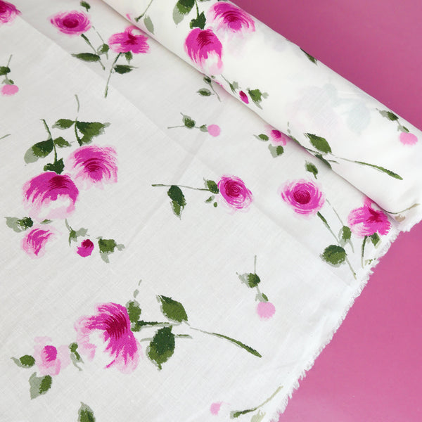Brisa - Screen-Printed Linen | Fuchsia #1