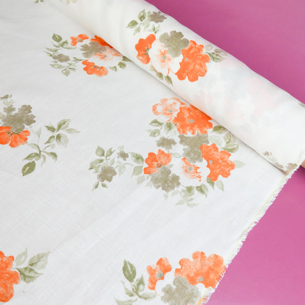 Brisa - Screen-Printed Linen | Tangerine #2