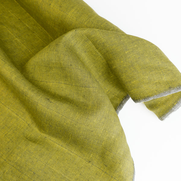 Rhea - European Jacquard Stripe Linen | Chartreuse