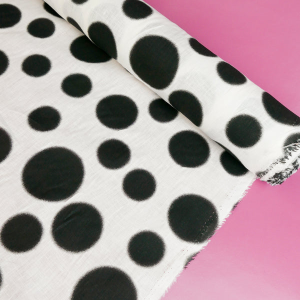 Kusama - Screen-Printed Linen | Black