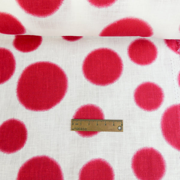 Kusama - Screen-Printed Linen | Cherry (LAST CUT - 2M)