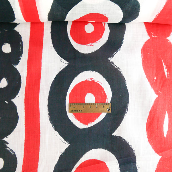 Varna - Screen-Printed Linen | Ruby