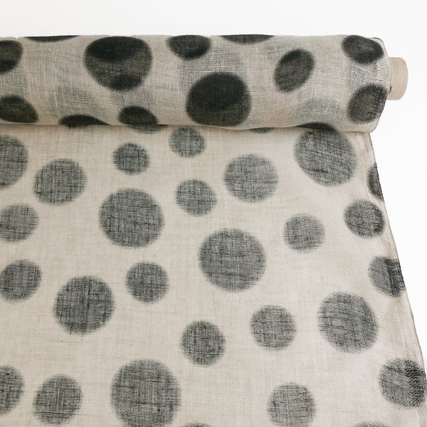Rocco - Screen-Printed Linen Gauze | Black Spot