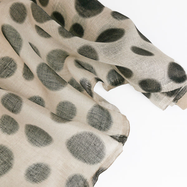 Rocco - Screen-Printed Linen Gauze | Black Spot