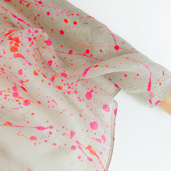 Roche - Screen-Printed Linen Gauze | Fluro Paint