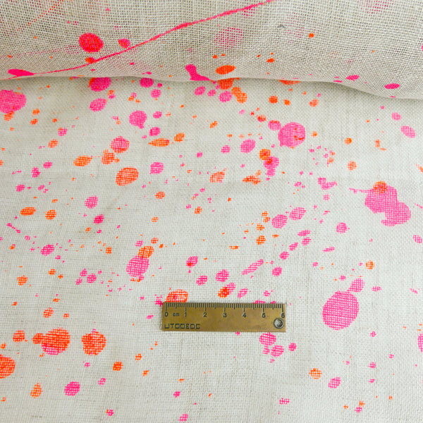 Roche - Screen-Printed Linen Gauze | Fluro Paint