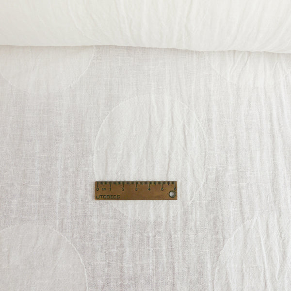 Elio - European Jacquard Spot Linen | Off-White
