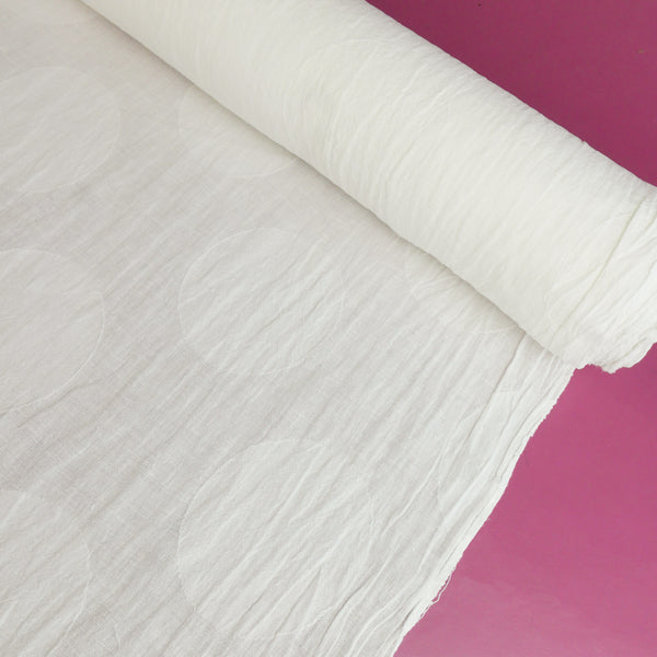 Elio - European Jacquard Spot Linen | Off-White