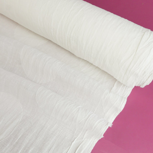 Elio - European Jacquard Spot Linen | Off-White