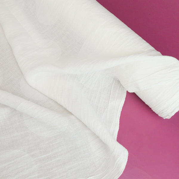 Elio - European Jacquard Spot Linen | Off-White