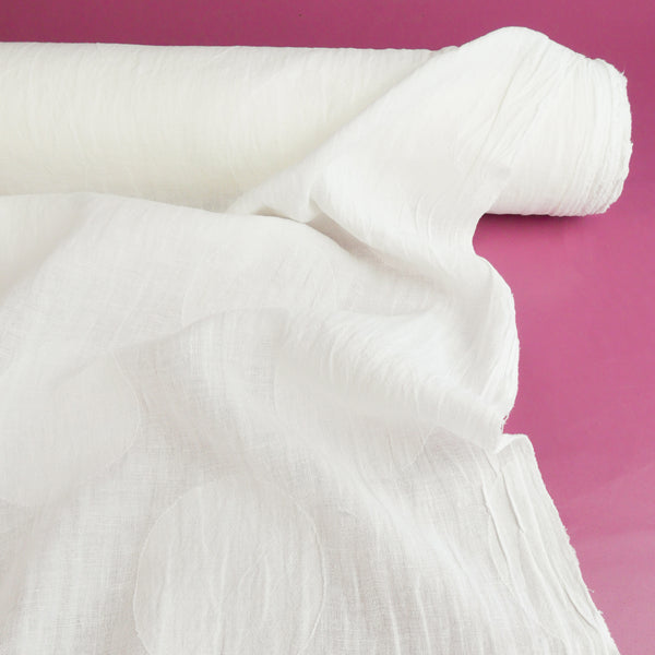Elio - European Jacquard Spot Linen | Off-White