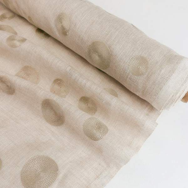 Steph - European Embroidered Linen | Natural